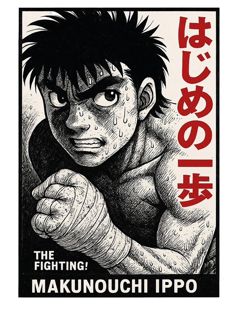 Hajime No Ippo Boxing Manga Portrait Retro Anime Throw Pillow - Image 2