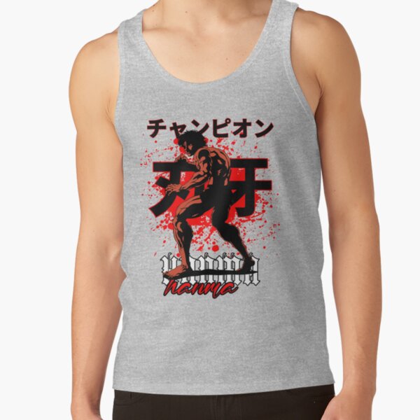Baki Hanma Anime Art Fighting Spirit Design Martial Arts Manga Fanart Tank Top - Image 3