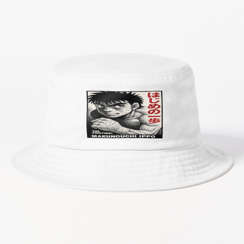 Hajime No Ippo Boxing Manga Portrait Retro Anime Bucket Hat