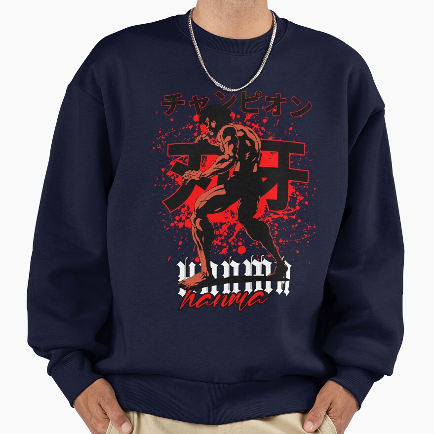 Baki Hanma Anime Art Fighting Spirit Design Martial Arts Manga Fanart Sweatshirt - Image 5