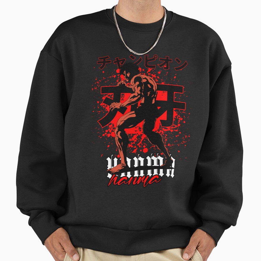 Baki Hanma Anime Art Fighting Spirit Design Martial Arts Manga Fanart Sweatshirt