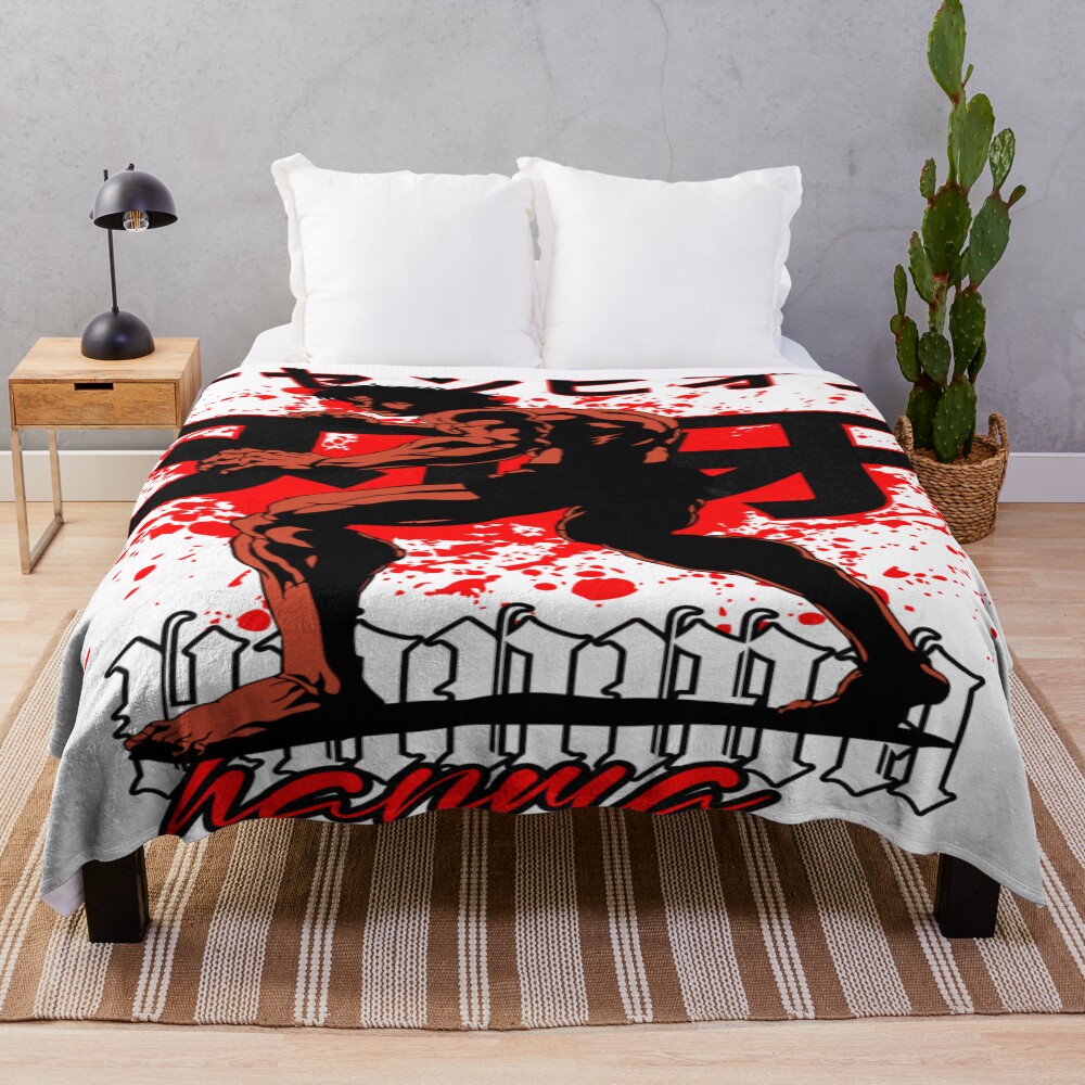 Baki Hanma Anime Art Fighting Spirit Design Martial Arts Manga Fanart Throw Blanket