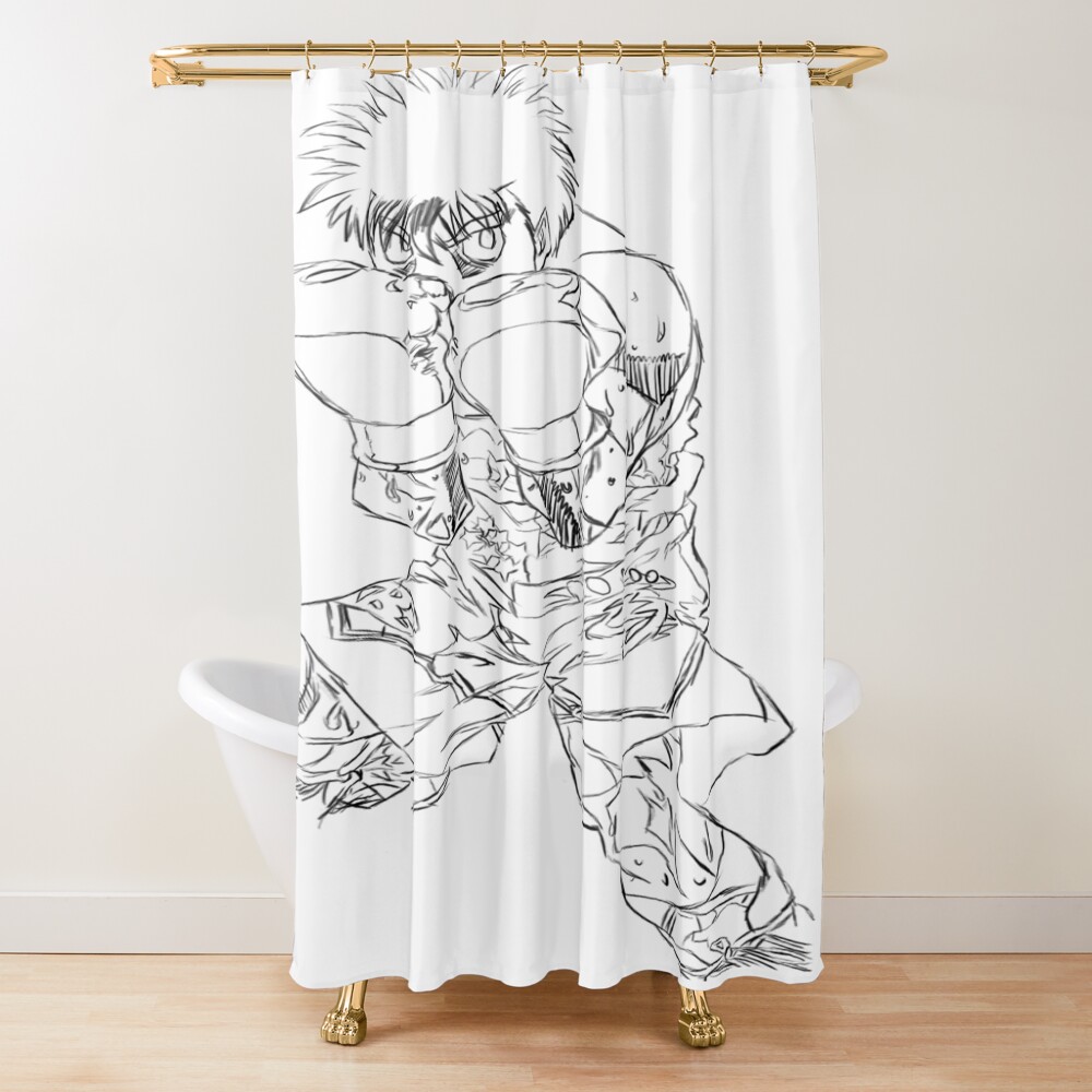 Ippo Hajime No Ippo Bandw Shower Curtain