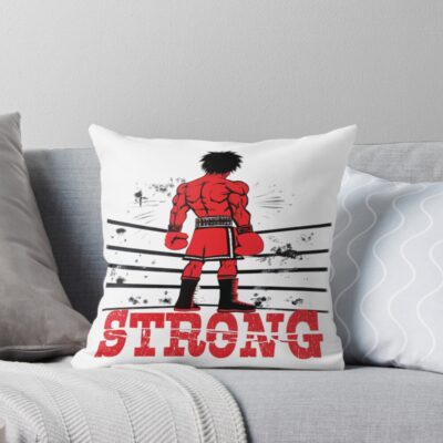 Hajime No Ippo Boxing Art Makunouchi And Kamogawa Japanese Anime Design Throw Pillow