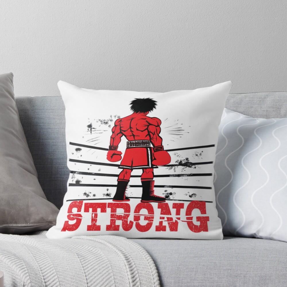 Hajime No Ippo Boxing Art Makunouchi And Kamogawa Japanese Anime Design Throw Pillow